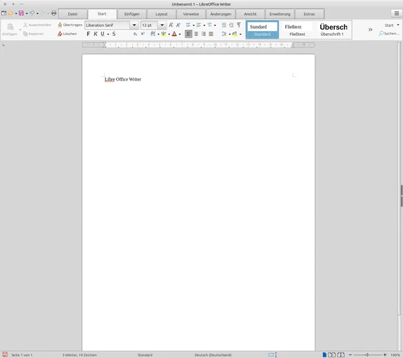 Libre Office Writer mit Ribbons